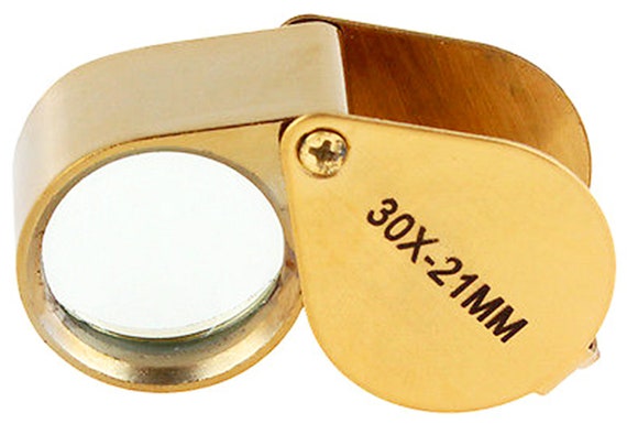 Generic Portable 30X Power Jewelers Magnifying Glass Gold Eye Loupe