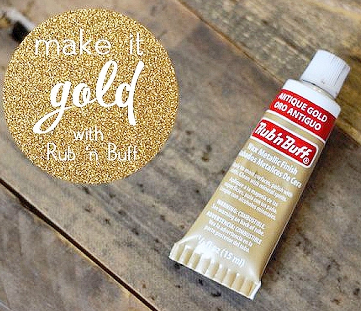 AMACO Rub 'n Buff Wax Metallic Finish, Gold Leaf, 0.5-fluid Ounce