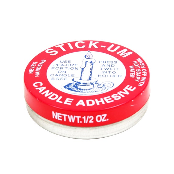Genuine STICK UM Candle Stick Adhesive Glue 1/2 Ounce Round Metal Tin  Stick-um Indian Stickum Stickem Glue Old Craftsmens Brand Fox Run 3100 