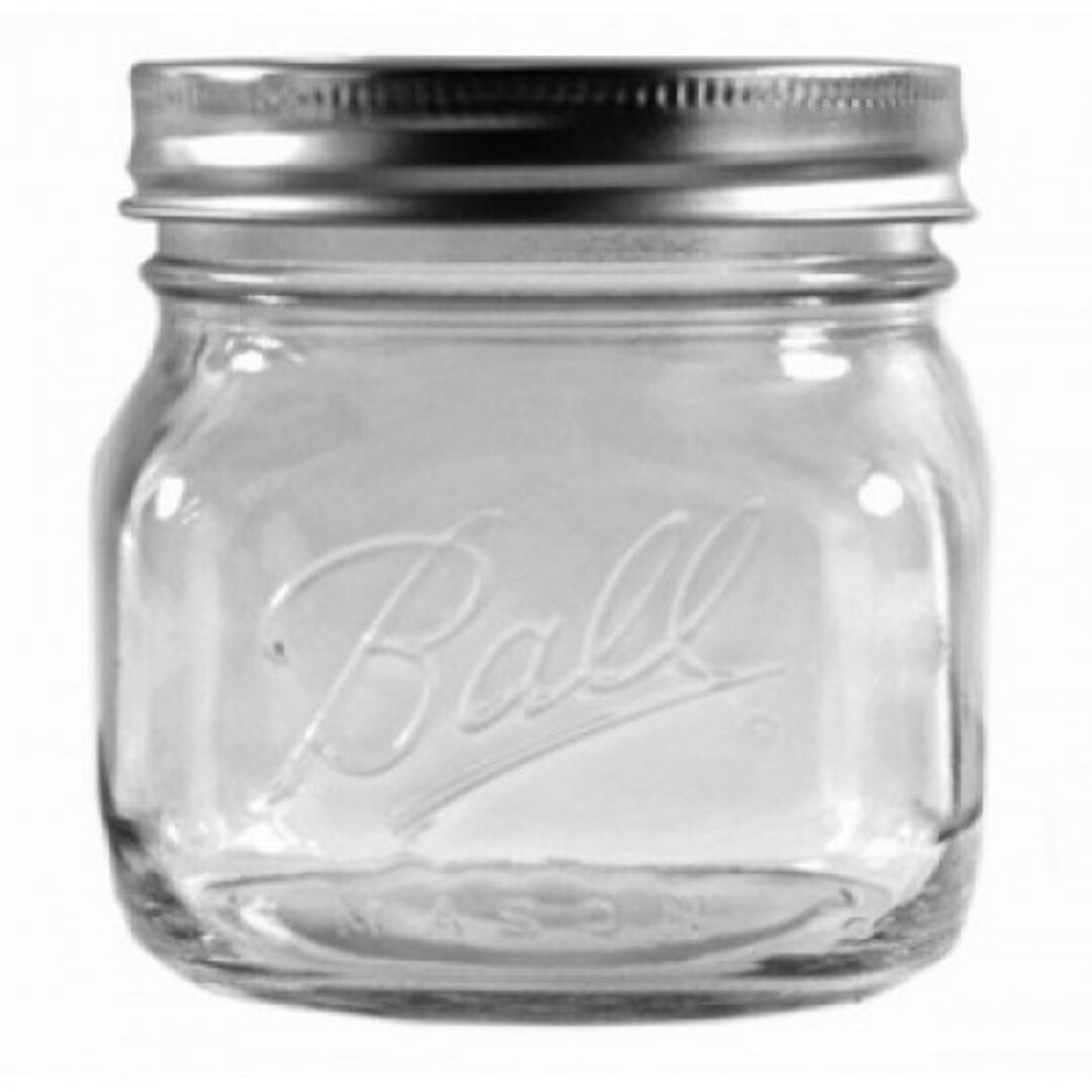 1 Clear Glass MASON Canning JAR Wide Mouth Full 1 Pint W/ Lid Etsy
