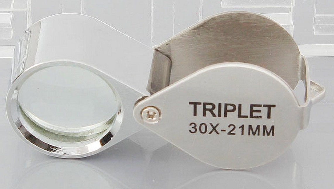 1pc 30x Triplet 21mm Magnifying Glass Chrome Magnifier Jeweler Eye Loupe  Jewelry