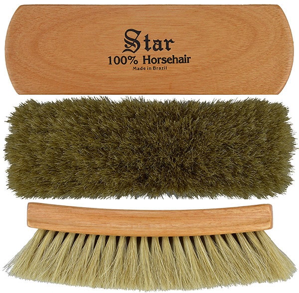 For Boots Shoes & Other Leather Care 2-pack 100% Horsehair Bristles Horsehair Color May Vary Buff Brushes 8 Large Professional Shoe Shine 