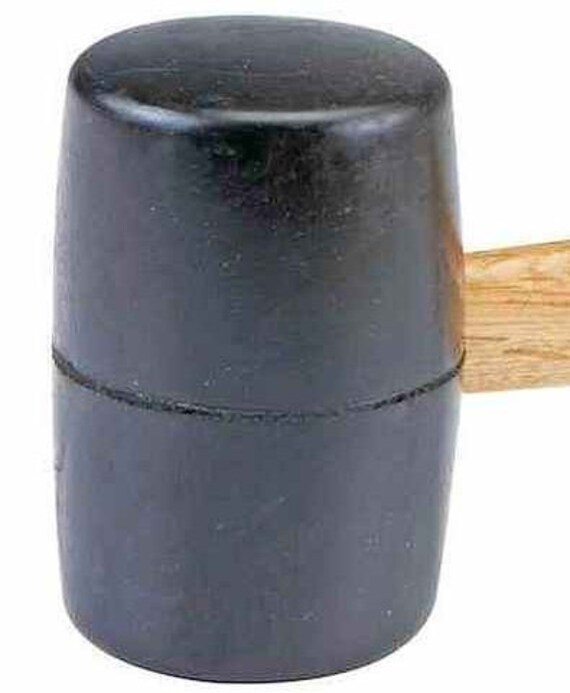 1pc Artificial Leather Hammer, Rubber Black Rubber Hammer, Leather Hammer,  Rubber Wooden Handle Hammer, Shelf Hammer