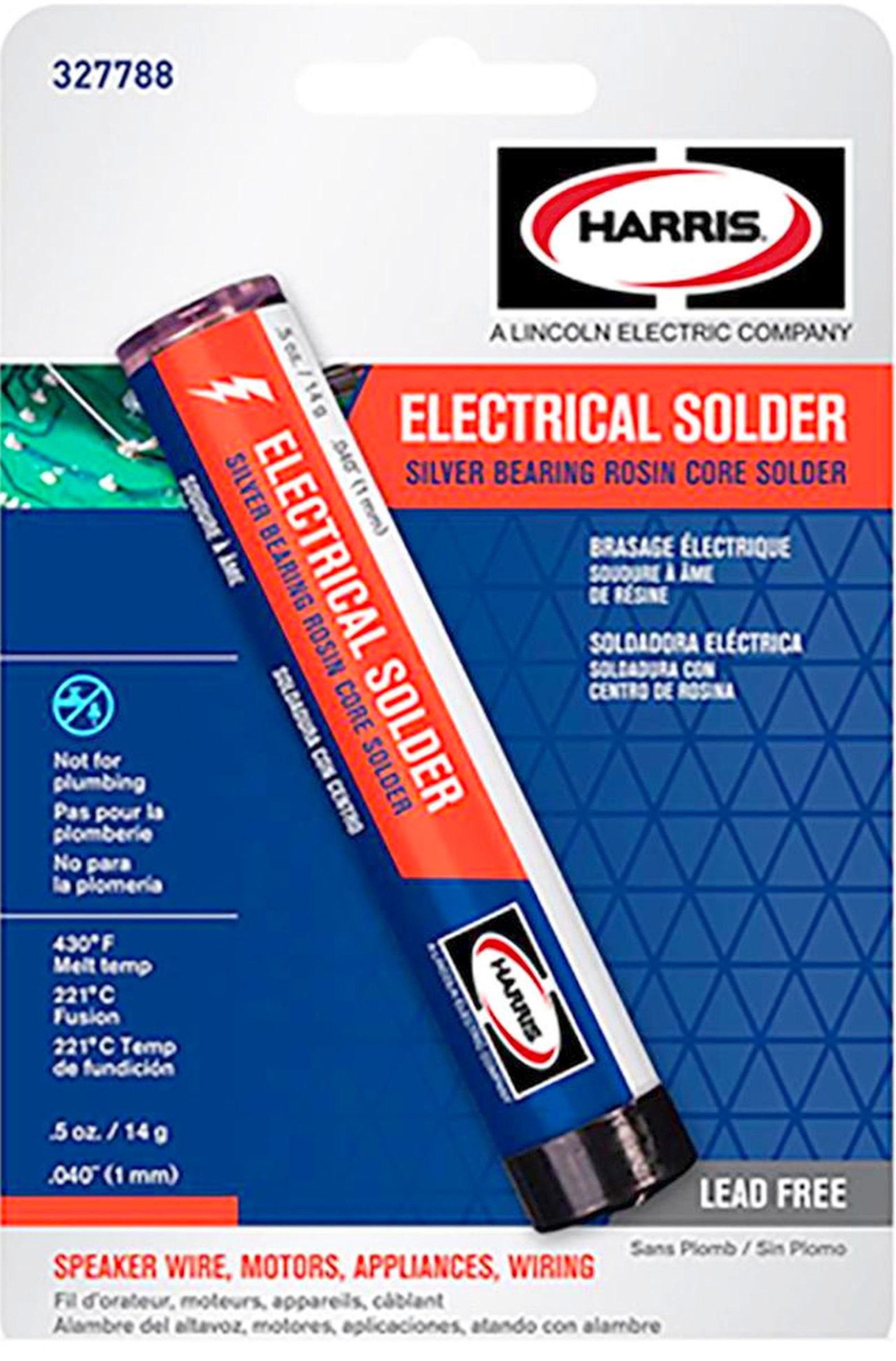 Premium Electrical SOLDER Silver Bearing Rosin Core & Lead Free .040