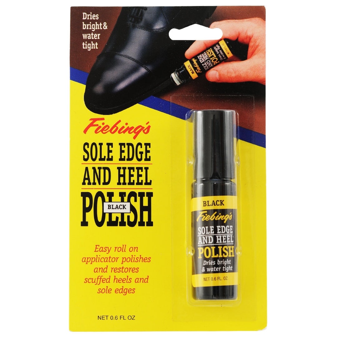 Fiebing's BLACK Sole Edge and Heel Polish Dressing Liquid Polish Touch up  With Applicator Shoe Boot Shoes Boots Leather Fiebings SOLE01P001Z 