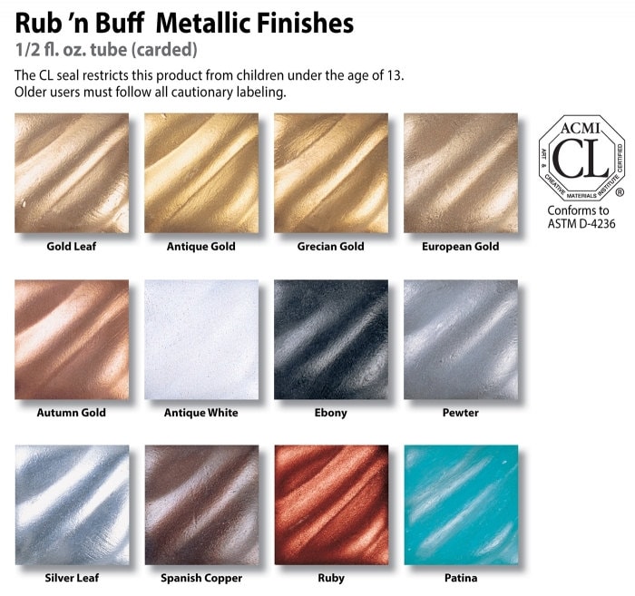  AMACO - Rub 'n Buff Wax Metallic Finish, (European Gold),  (0.5-Fluid Ounce) (2-Pack)