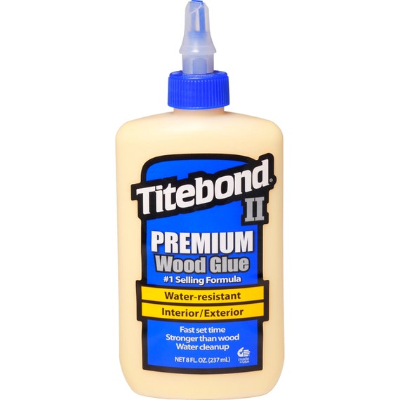 Titebond II 2 Premium Clear WOOD GLUE Water Uv Resistant Interior Exterior  Outdoor Professional 8 Ounce Blue Squeeze Bottle Franklin 5003 