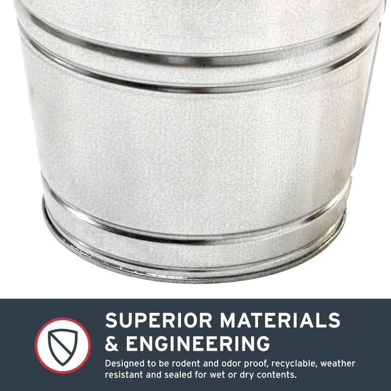 10 Qt Quart 2 1/2 Gallon Heavy Duty Galvanized Steel BUCKET Round