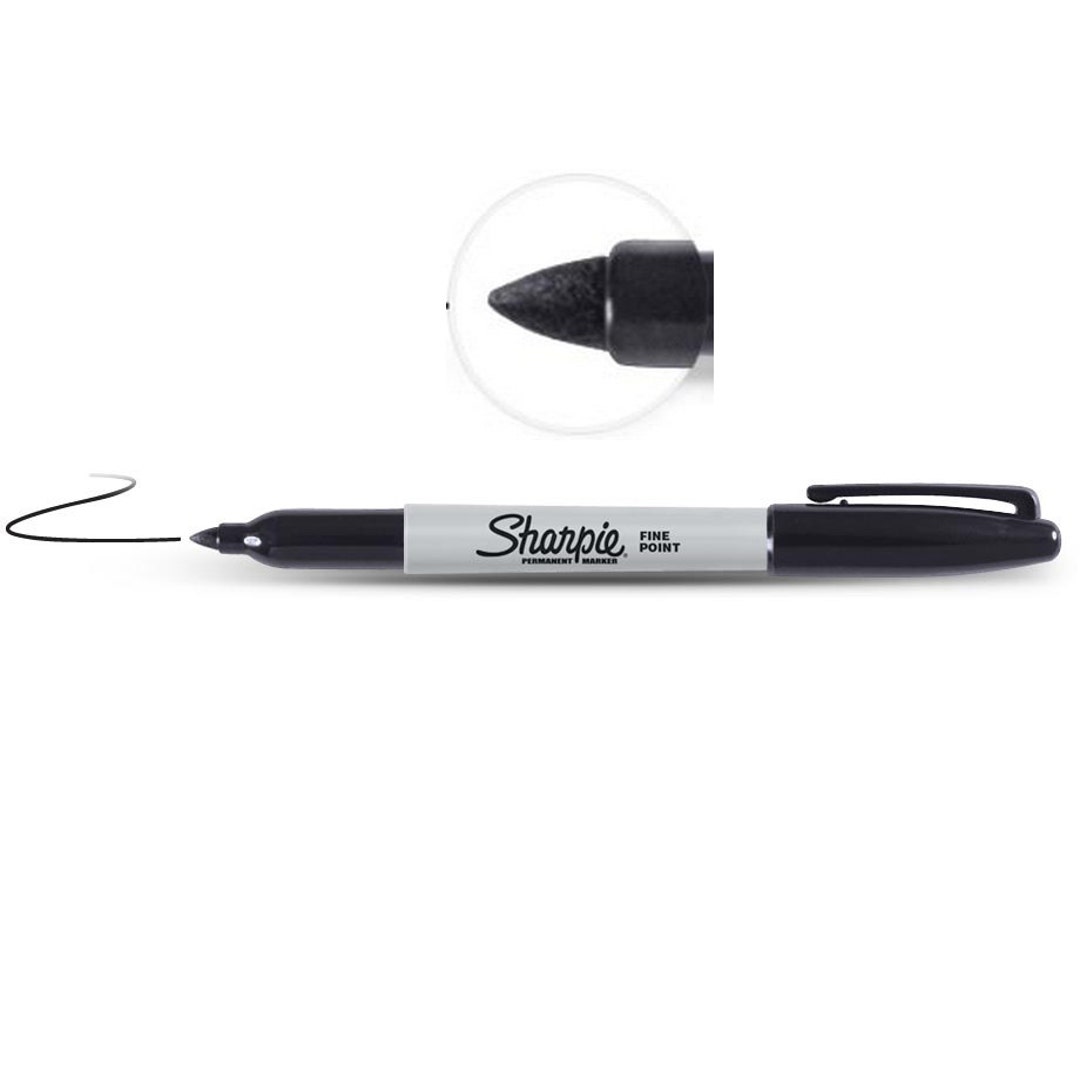  SHARPIE Industrial Permanent Markers, Fine Point, Black, Box of  12 : Everything Else