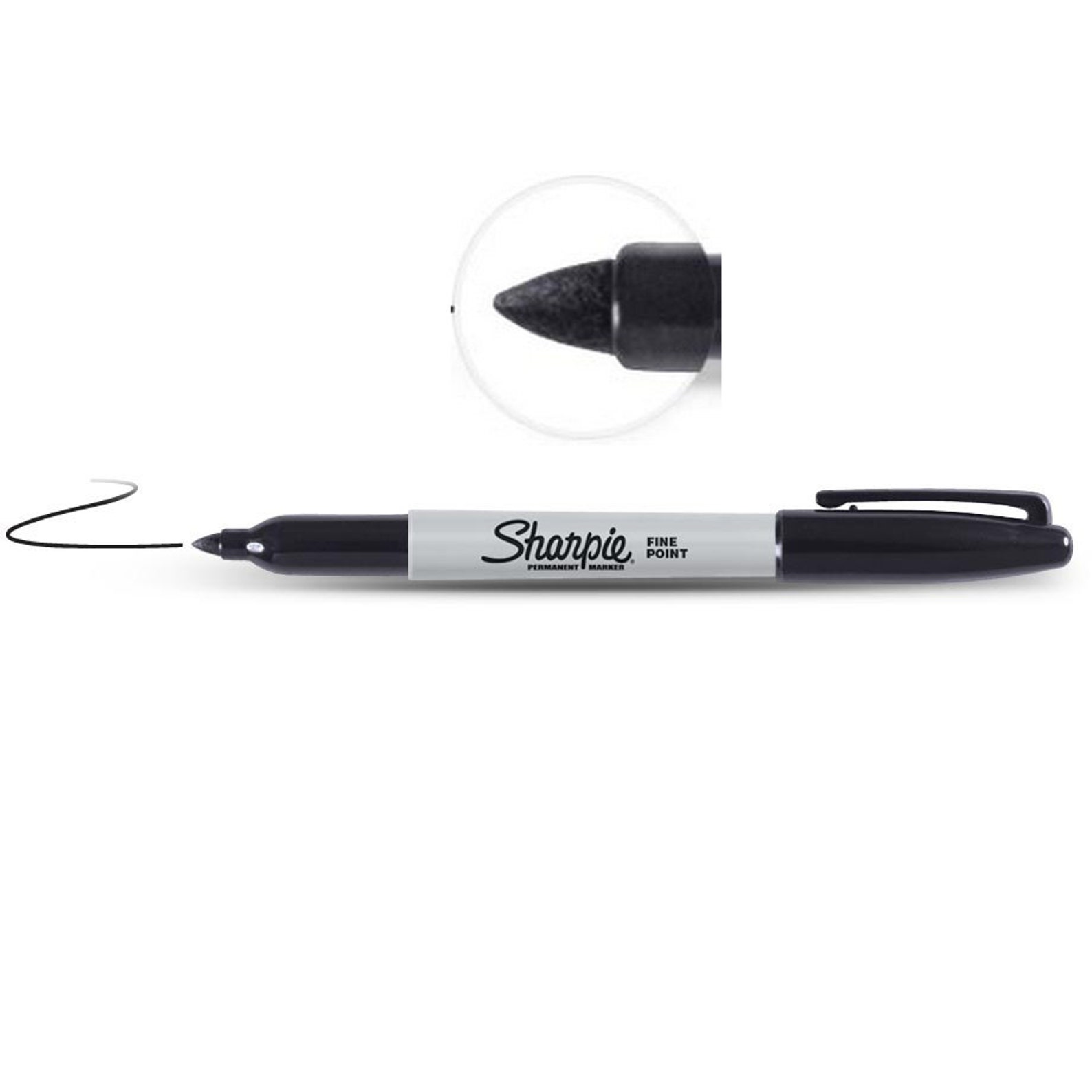 BLACK Sharpie Original Fine Felt Tip Point PERMANENT Magic MARKER Water