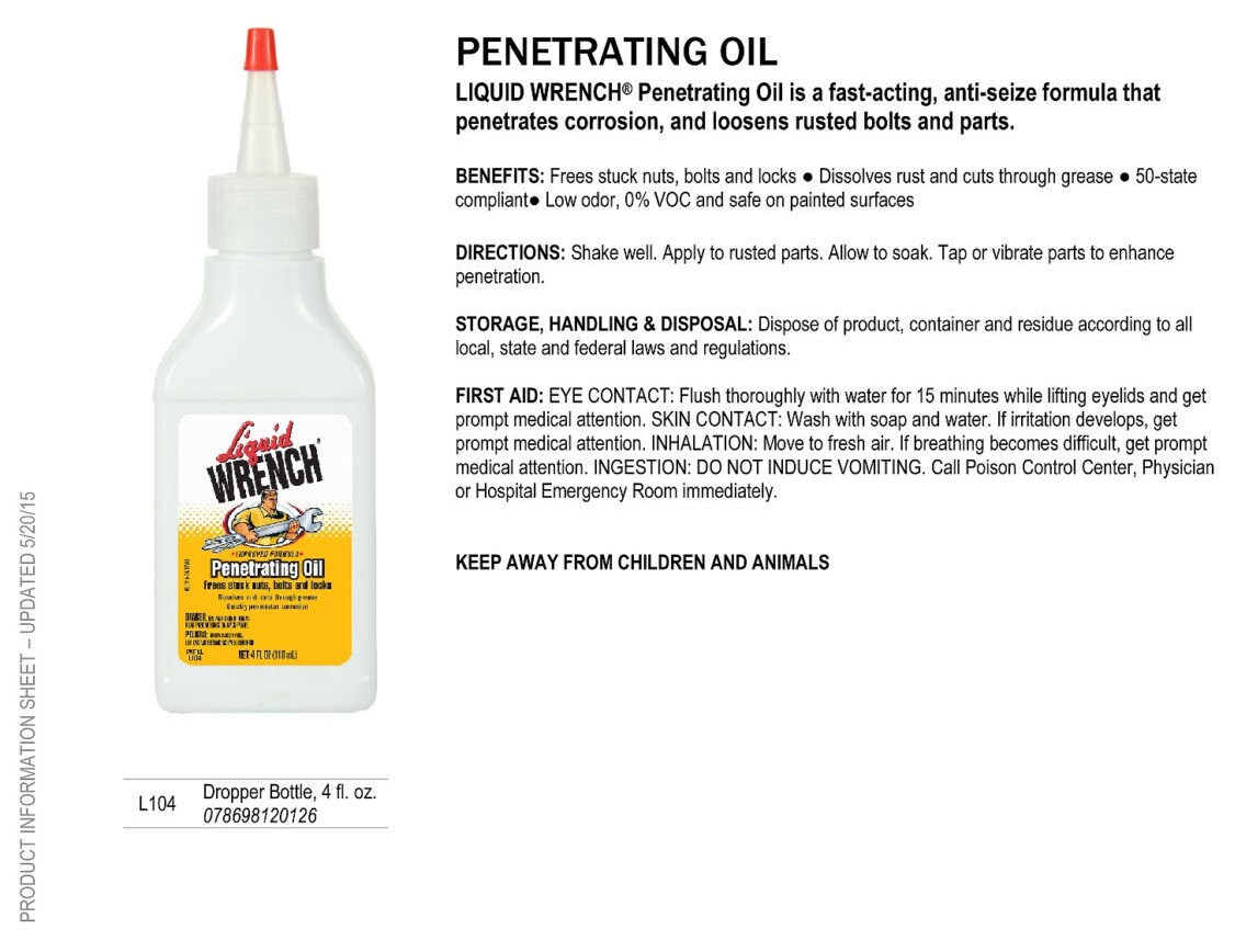 Liquid Wrench OIL Anti Seize Loosen & Etsy