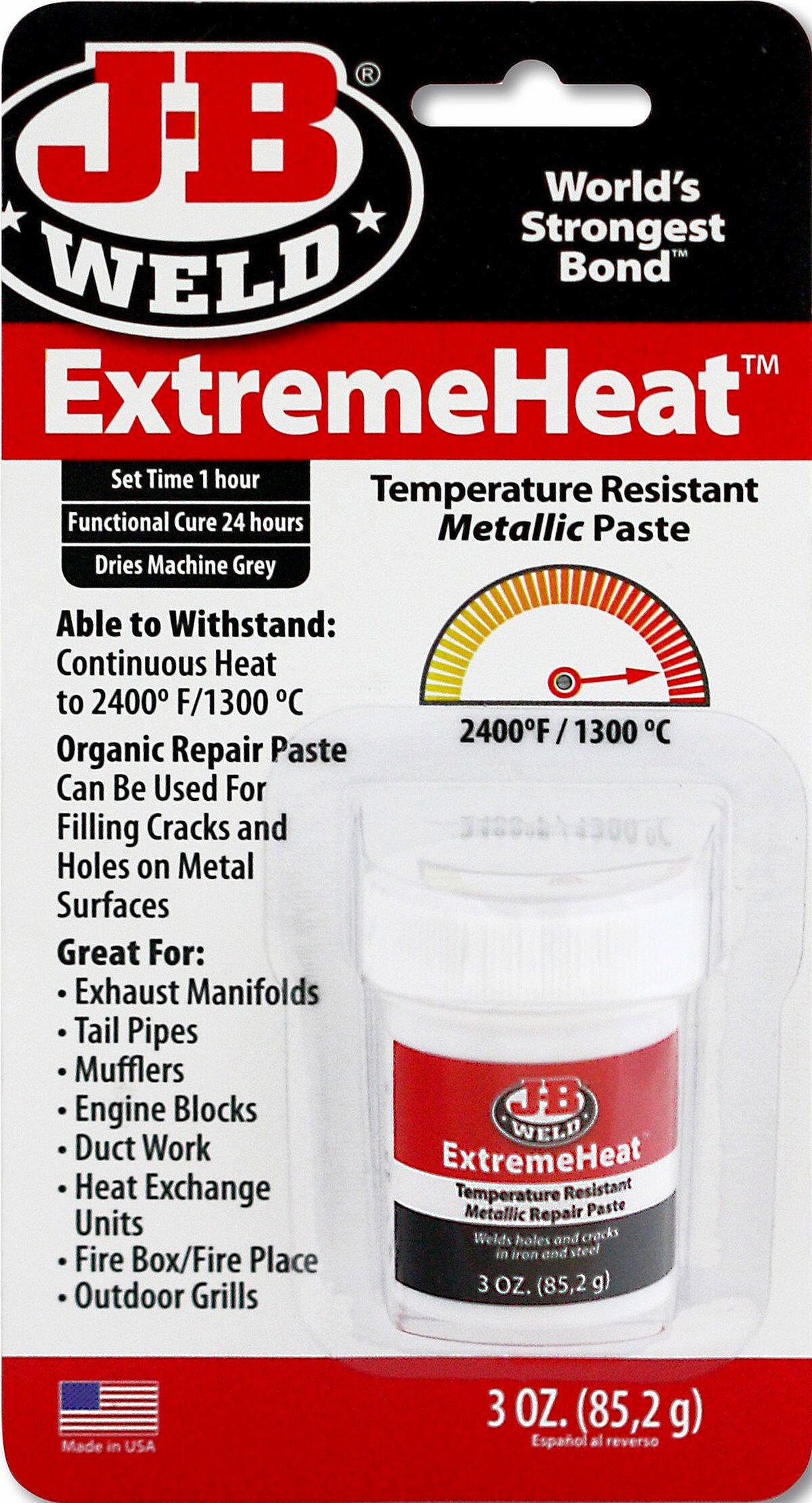 JB Weld Extremeheat Metallic Repair Paste Extreme High Heat Resistant for Steel Iron Stainless