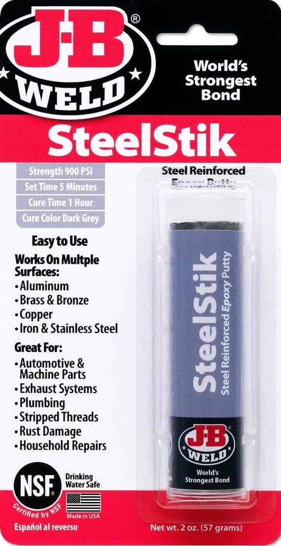 J B Weld Steelstik Steel Reinforced 2 Part EPOXY Putty Stick for