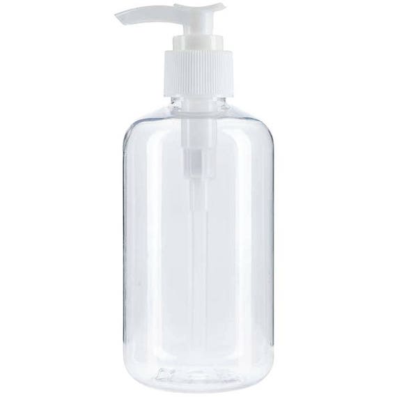 Pump DISPENSER BOTTLE Crystal Clear Plastic 8 Ounce 1/2 Pint Etsy