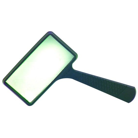 Real GLASS MAGNIFYing Glass 4x four power Magnifier 4 inch x 2 inch  Handheld Rectangular Magnifier w/ handle to magnify reading