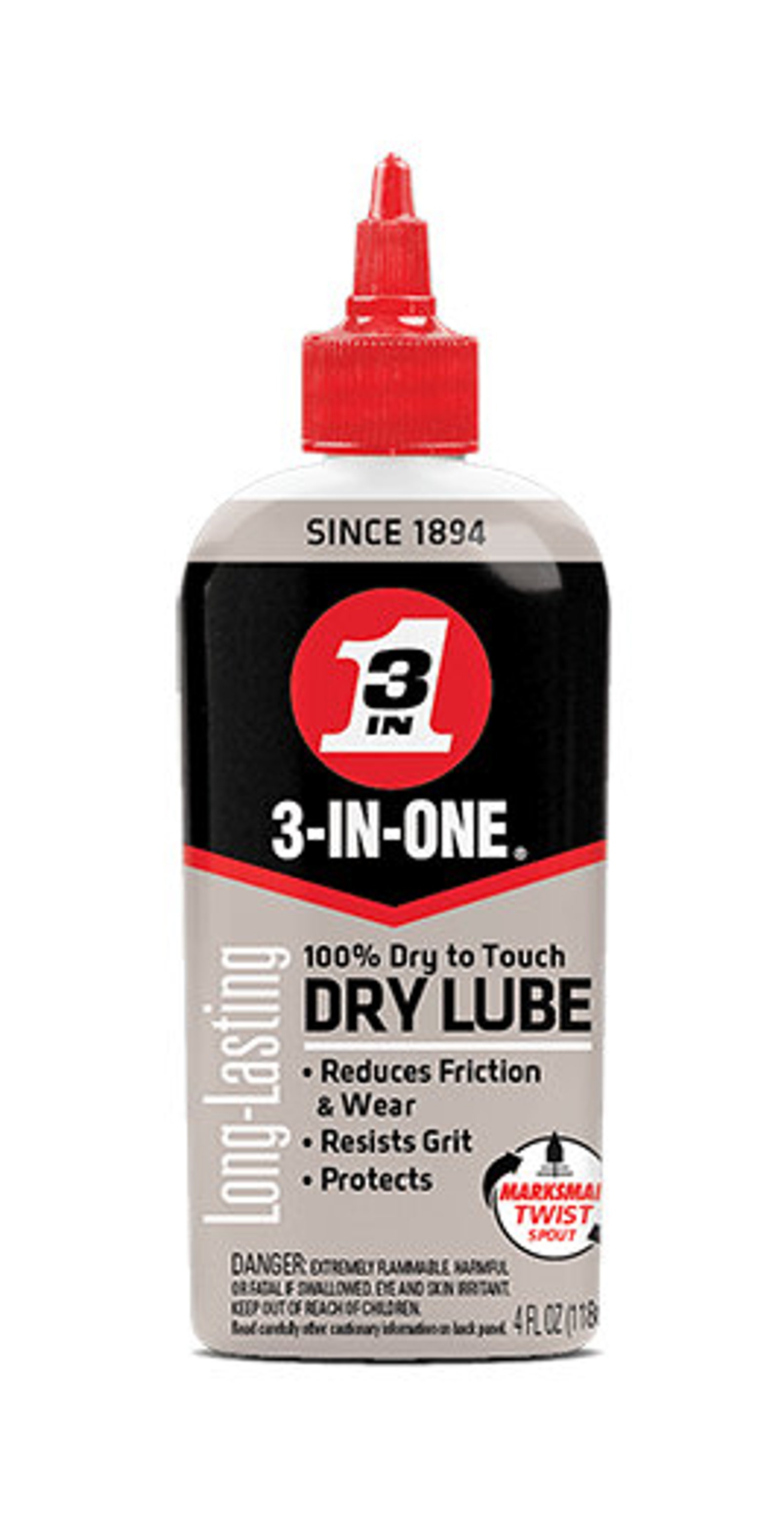 3INONE Dry LUBE Lubricant Drip 4 Oz Bottle Liquid to Dry for Drill