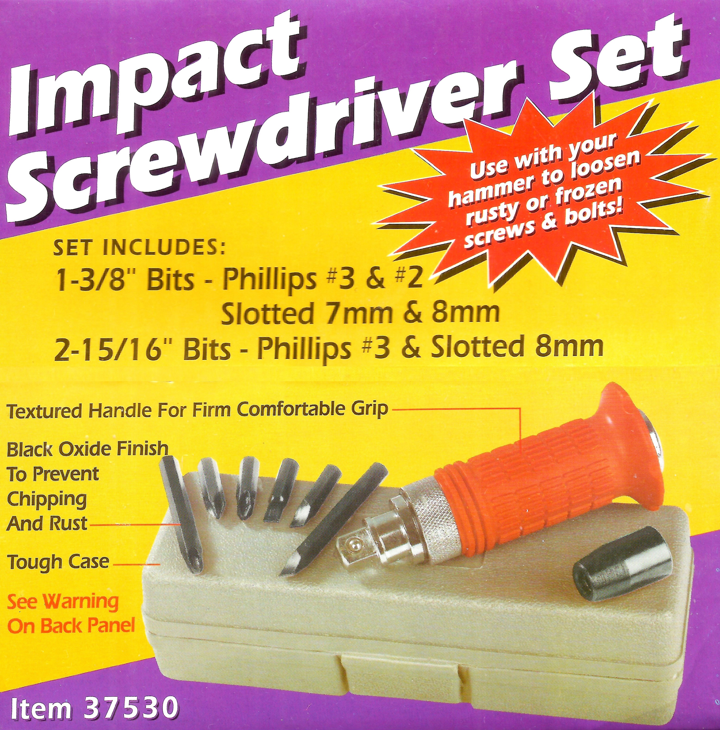 6 bit impact screwdriver set with case deals