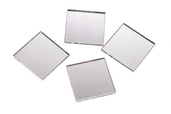 10 Mirror Squares 2 x 2 x 1/8 inch Square Shape REAL GLASS tiles craft  mosiac squared Mirrors craft crafting Tree House Studio 507061