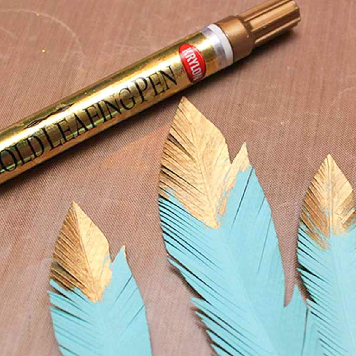 18 Karat Gold Leafing Pen Metallic Oil Based 18kt Gold Leaf Paint Marker  Marks on Metal Plastic Glass Ceramics Wood Calligraphy Krylon 9901 