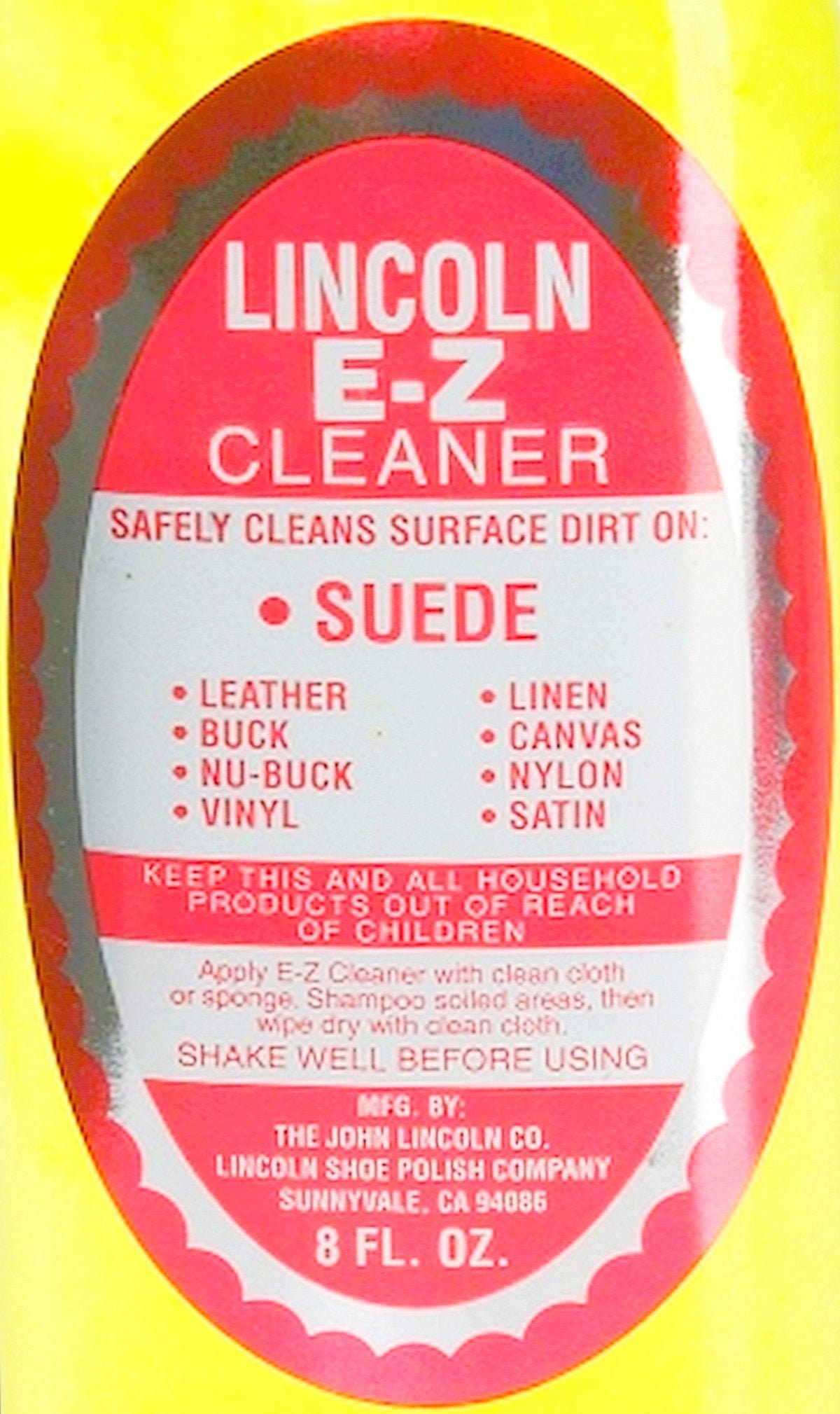Genuine LINCOLN E Z Easy Liquid CLEANER Safe and Ez Clean Cleans Suede Leather Nubuck Shoe Sneaker Fabric Nylon Satin Shoe Boot 8 Ounce Oz Etsy