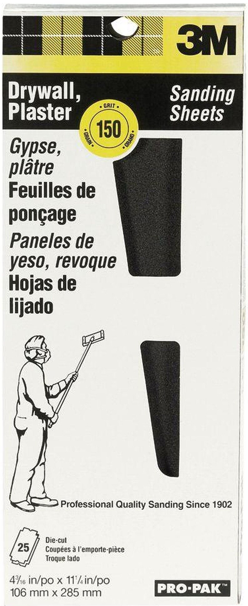 25 Sanding Sheets 150 GRIT Sandpaper 4 3/16 X 11 1/4 Pre Cut Sand Paper