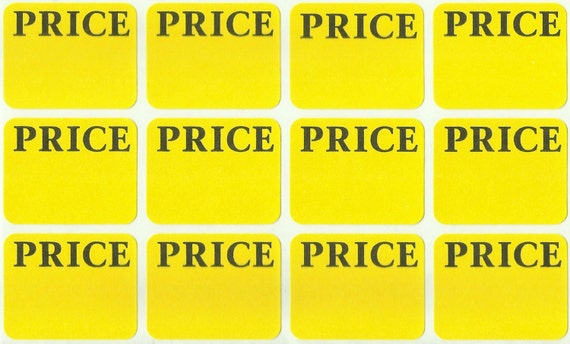 300 Price Labels Removable Self Adhesive Pricing Yellow Color Etsy