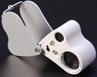 Dual Lens 20X MAGNIFYING Eye GLASSES W/ Led Lights 20 Power 20x Magnifier  Hands Free Glass Jewelers Watch Repair Loupe Magnify Eyeglasses 