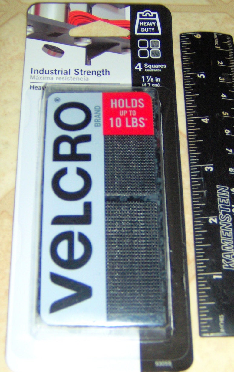 VELCRO Industrial Strength SQUARES 4 Heavy Duty Adhesive Back Fasteners  Indoor or Outdoor 1 7/8 Square Self Stick Backing FASTENERS 93059 