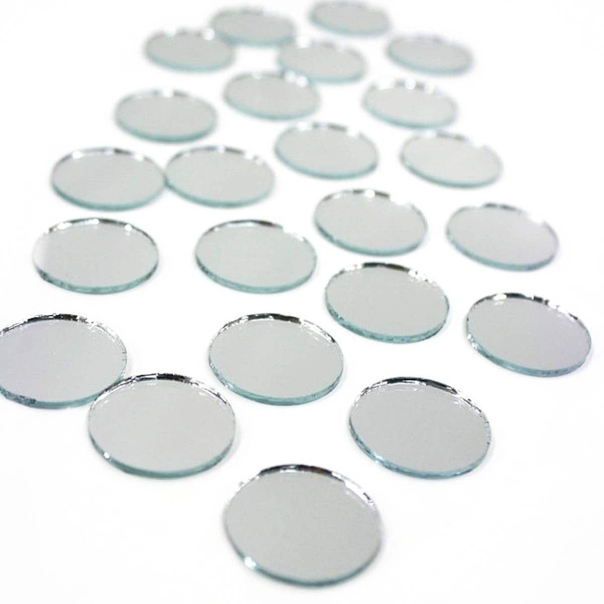 Pandahall Elite 120pcs Round Mirror Glass Mosaic Tiles Small Mirror Round Craft  Mirror Tiles for Home Decoration Crafts Jewelry Making Arts & Crafts  Projects, 4 Sizes 