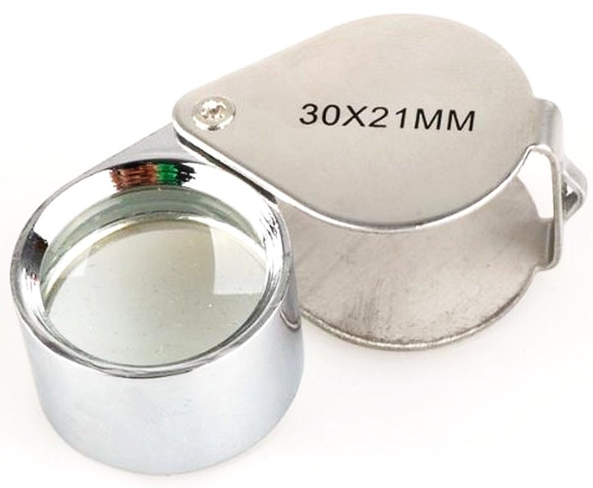 JEWELERS LOUPE 10X POWER DIAMOND DOUBLET LOUPE SILVER MAGNIFIER TOOL  S/STEEL 
