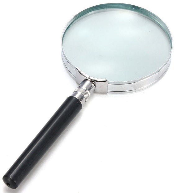 REAL Glass Lens MAGNIFYING GLASS 2 Diameter Round 50mm Handheld 10x  Magnifier With Handle for Jewelry Art Stamps Fine Print 