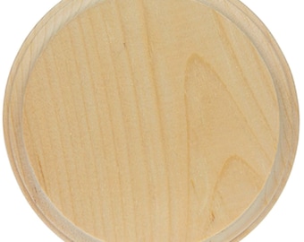 1 Natural Solid Wood Circle Plaque 5" diameter x 3/4" inch thick Unfinished rOund circular raw wooden 5 x 3/4 circular base DEMIS 179663