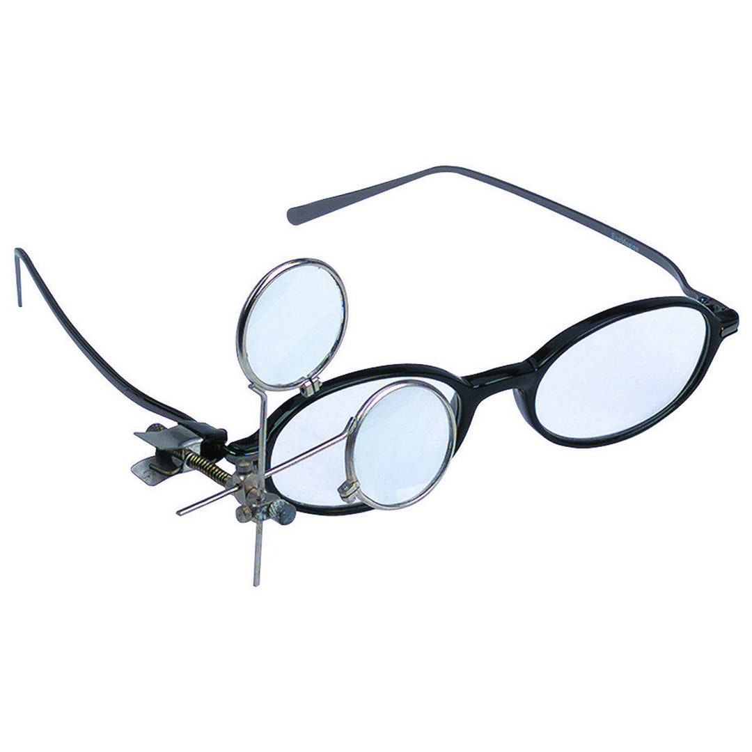 Dual Glass Lens Magnifying CLIP ON MAGNIFIER 3.3x 5x 16.5x Jewelers Jewelry  Watch Repair Eye Glass Glasses Magnify Eye Glasses Loupe 94364 