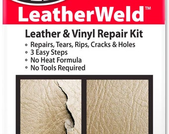 J-B Weld Leatherweld Leather & Vinyl Repair KIT Repairs Leather Vinyl Tears  Rips Cracks Luggage Upholstery Purse Shoes 2130 