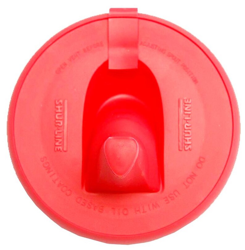 1 Quart Paint Can Lid W/ Store & Pour Flexible Silicone Spout RED