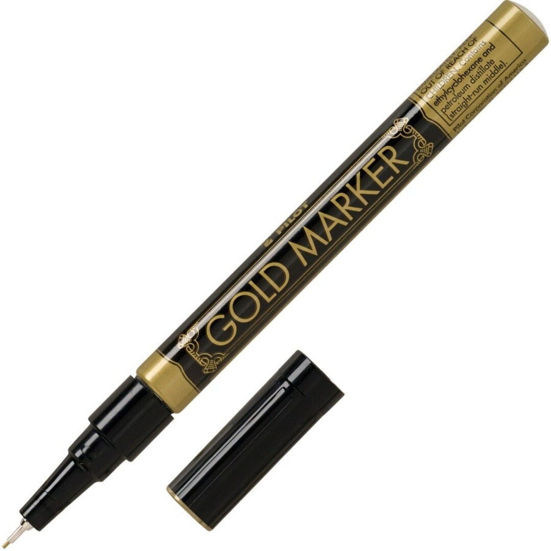 GOLD Metallic Paint MARKER Extra Fine Point Very Thin Line Permanent 0.5mm  Tip Metal Glass Porcelain Wood Plastic Ink PILOT Pen 41500 