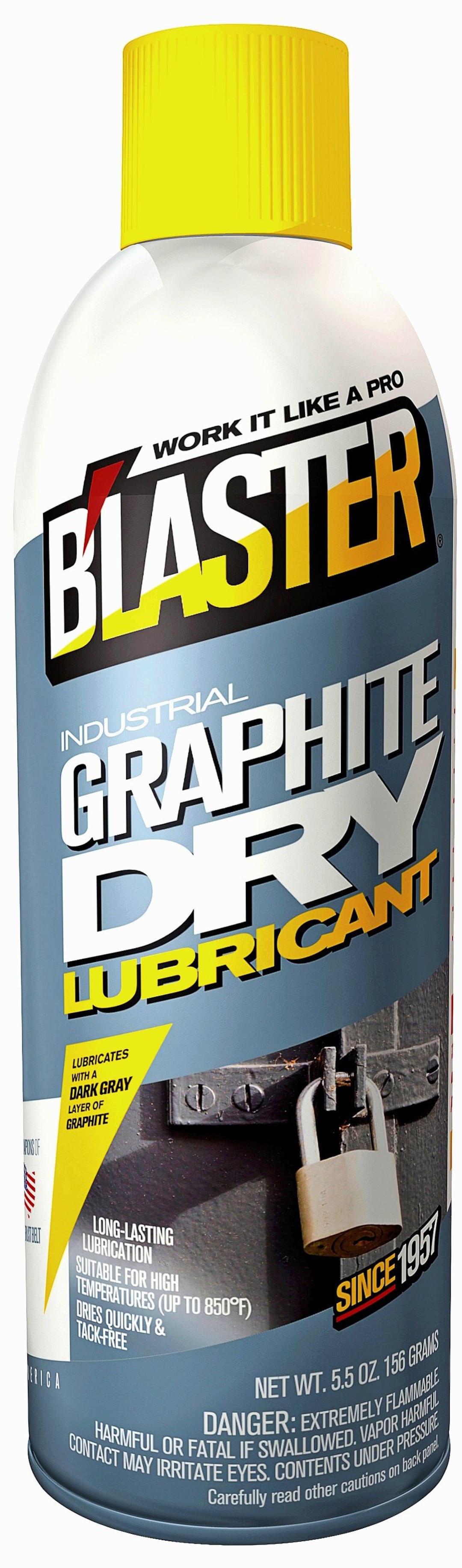 Blaster GRAPHITE Aérosol sec spraY Lubrifiant Lubrification pour caoutchouc  métal bois serrures en plastique chaînes fils à rouleaux anti grip BLASTER  8-GS -  France