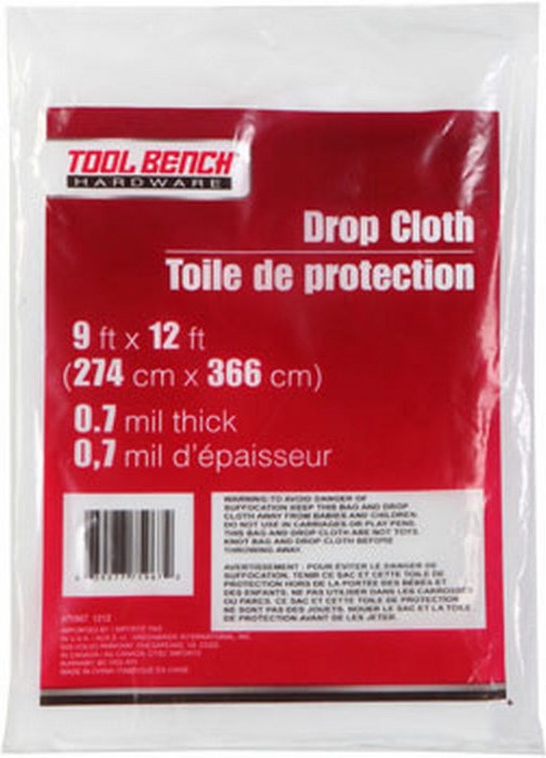 Clear Plastic PAINTER DROP CLOTH 9' X 12' Foot .7 Mil Protective Thin