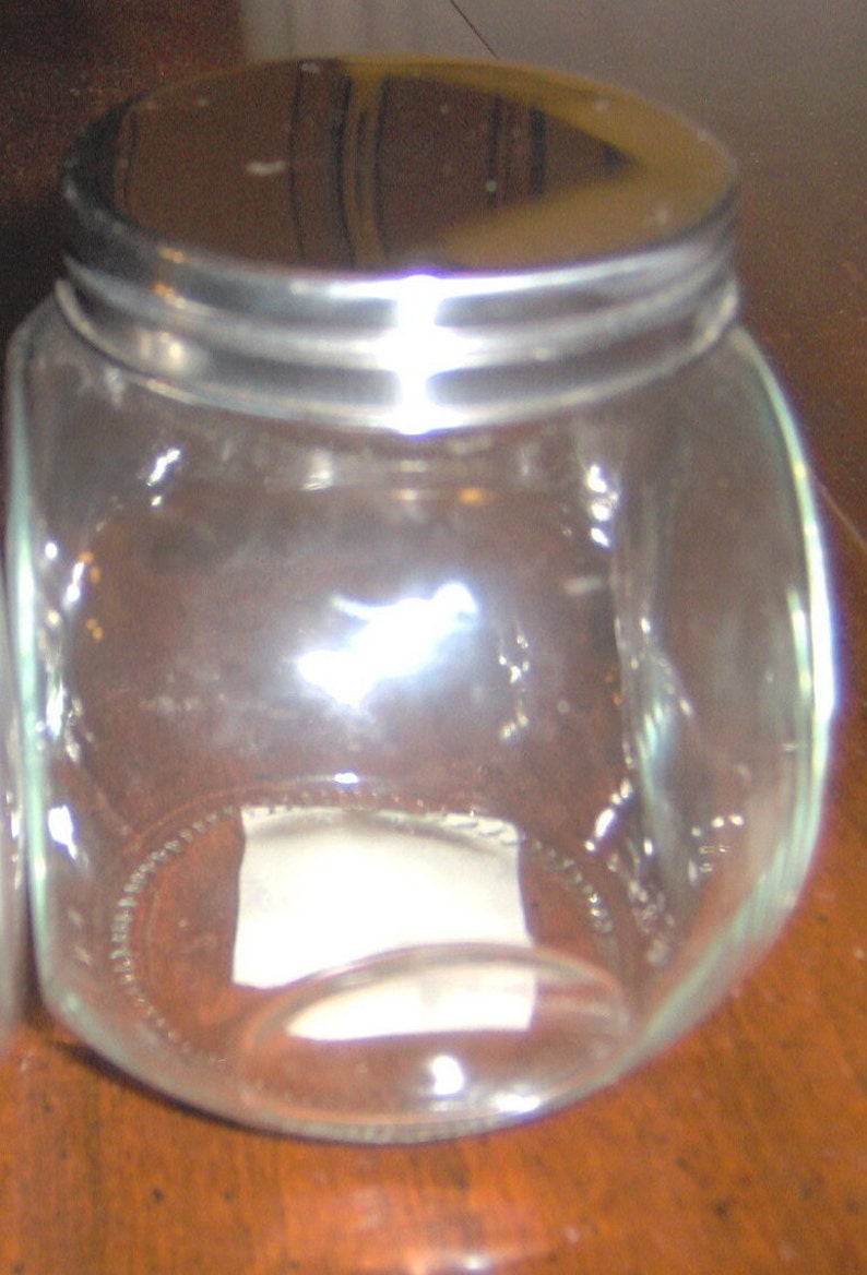 7 Clear Glass TILT 1/2 Gallon JAR Vintage Style Cookie Penny Candy W