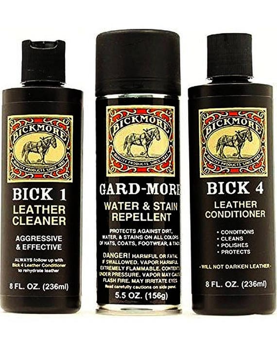 BICKMORE Boot Care Kit W/ Bick 1 Cleaner Gard More Water Repellent  Protectant Bick 4 Conditioner Polish for Leather Boots Shoes 10FPR201 