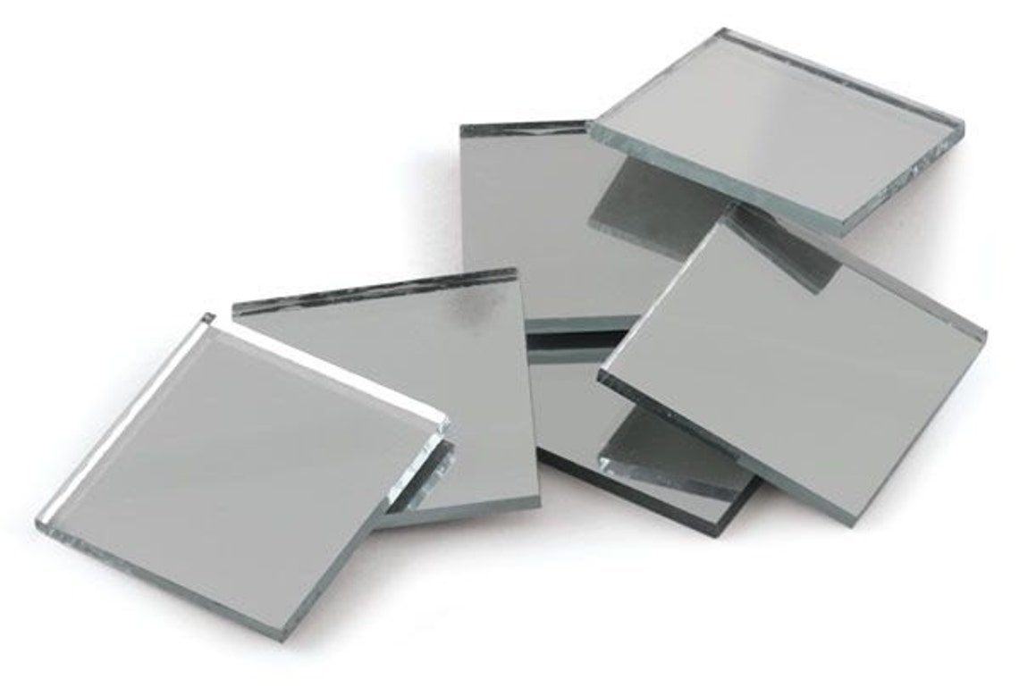 24 Mirror Tile Small Squares 1 X 1 Inch Square Shaped Glass MIRRORS