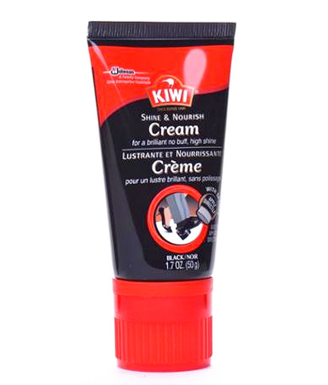 BLACK Color Boot & Shoe CREAM Polish and Natural Wax Shine 1.7 Oz Tube