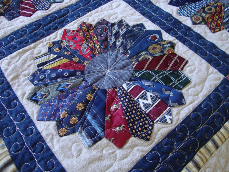 Memorial quilt made from men's ties Etsy