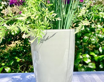 Vintage Large Gray Glass Vase