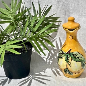 Vintage Mid Century Hand Painted Oil Carafe Made in Italy