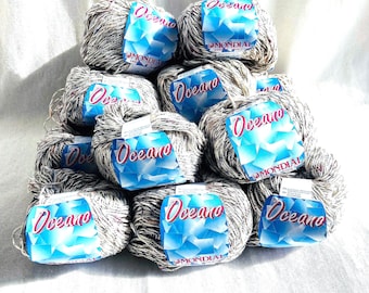 Vintage Lot of Nine Skeins Cotton Oceano Yarn by Mondial Made in Italy