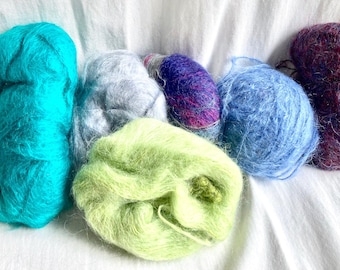 Vintage Mohair Yarn Varied Colors