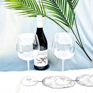 Elegant Vintage Crystal Burgundy Wine Glasses made in the Czech Republic