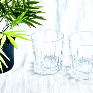 Vintage Cut Glass Rocks Glasses Set of Two