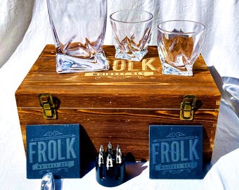 Vintage Whiskey Decanter Stones and Cocktail Sets